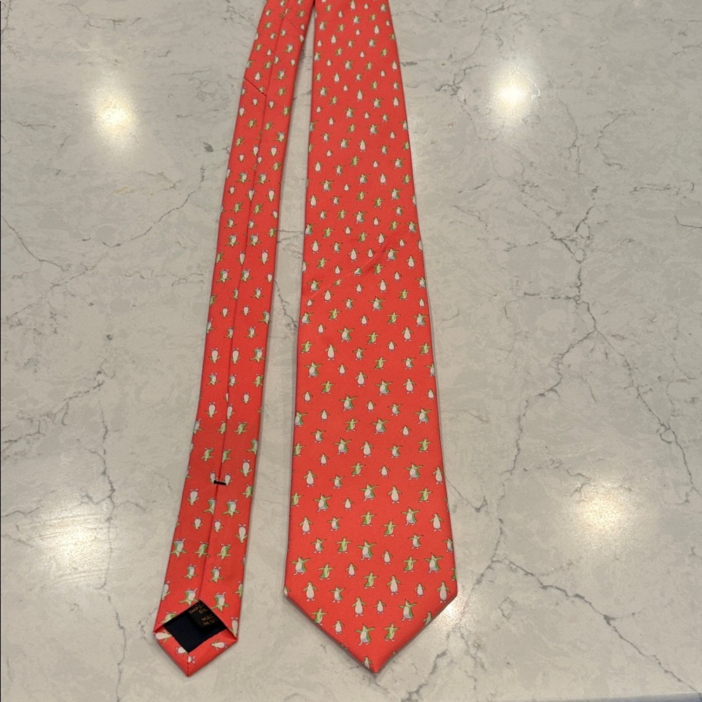 Peter Blair pink with penguins Patterned Men's Tie